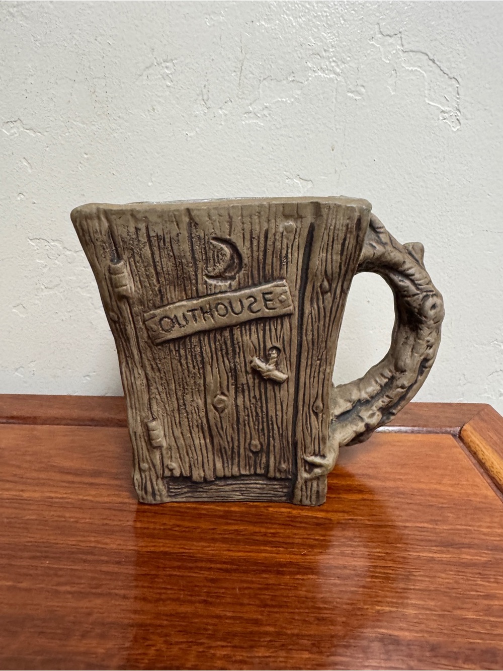 Vintage 1973 Outhouse Mug - RARE Kitsch Humor Collectible